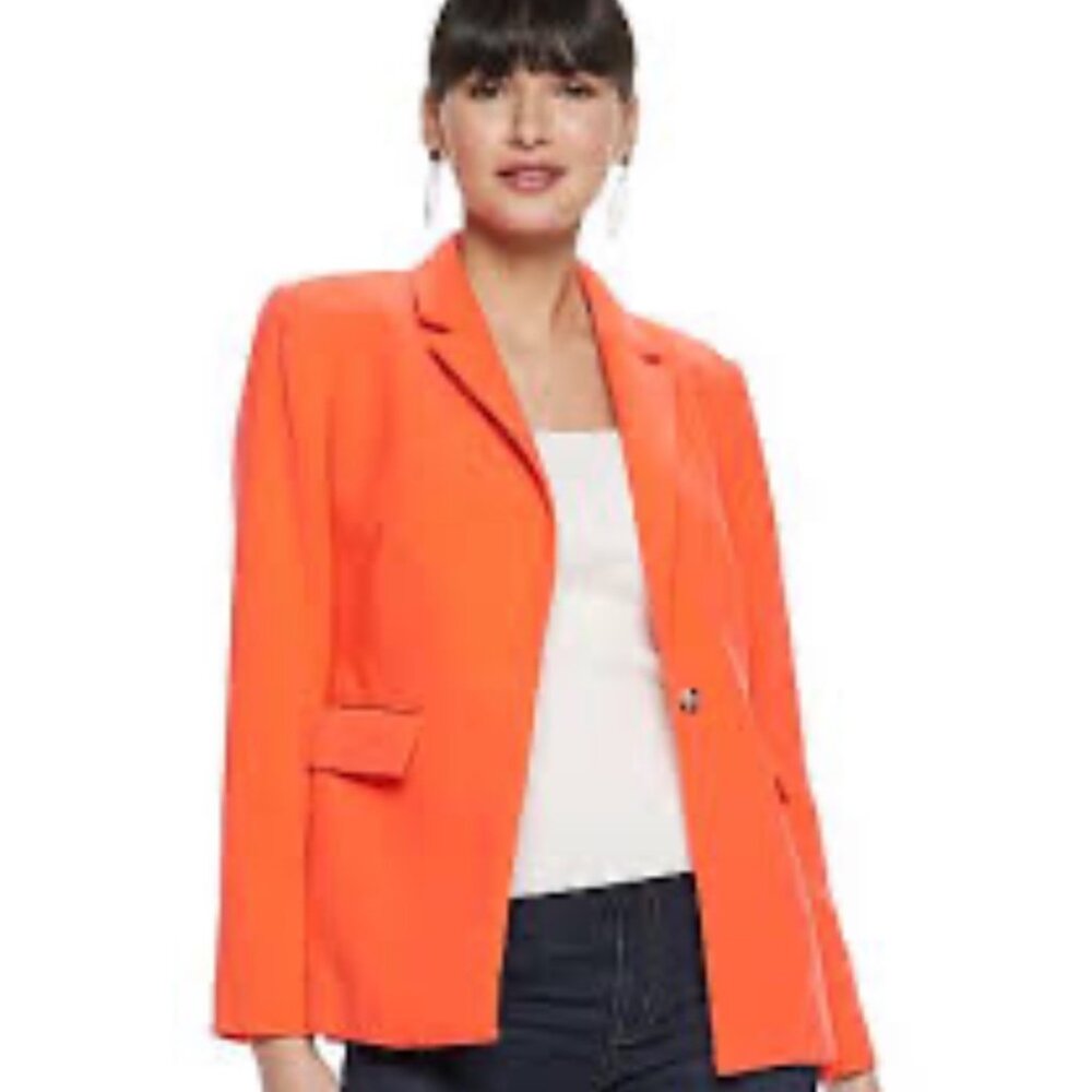 NWOT Nine West Women's the Bold Blazer Orange Size 10 - Picture 4 of 4